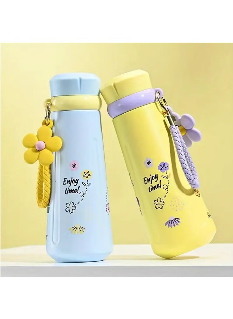 Arabest 430ml Insulated Stainless Steel Water Bottle - Leak-Proof, Carrying Rope Included, Keeps Cold Drinks Cold for 24 Hours - Perfect for Cycling, Hiking & Outdoor Adventures (Blue) - Image 2